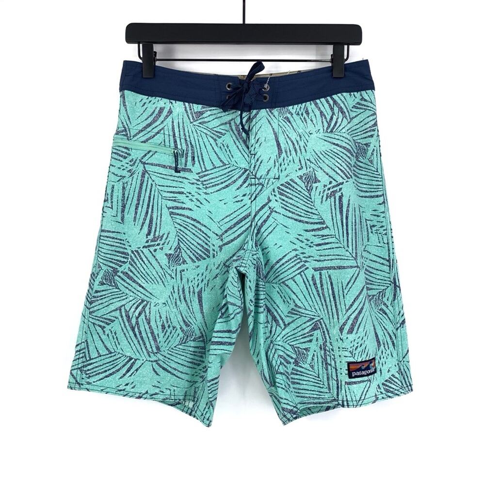 PATAGONIA Stretch Wavefarer Boardshorts Rain Fern Speckle Vjosa Green 30